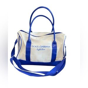 NWOT Dolce & Gabbana “Light Blue” White Weekend Duffle Bag